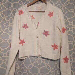 Audrewy Parks Embroidered Floral Cardigan